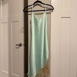 Wilfred Sonnet Satin Dress - Mint with nude lace